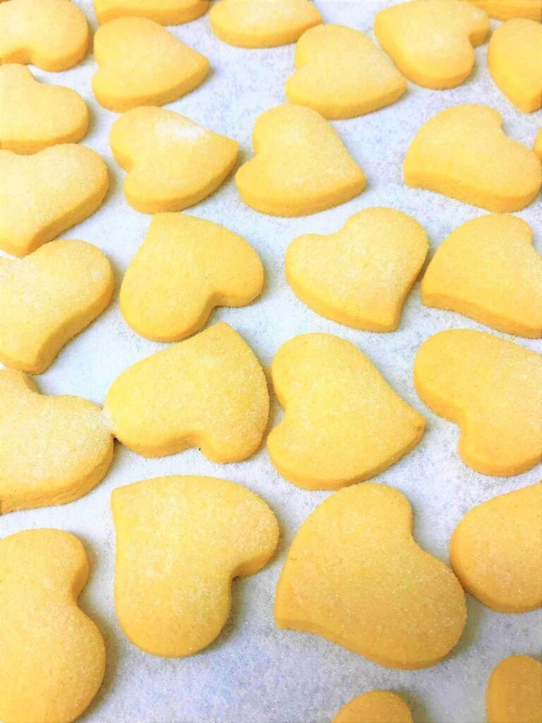 Heart shaped shortbread cookies